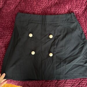 Zara Black Mini Skirt with Pearl Buttons